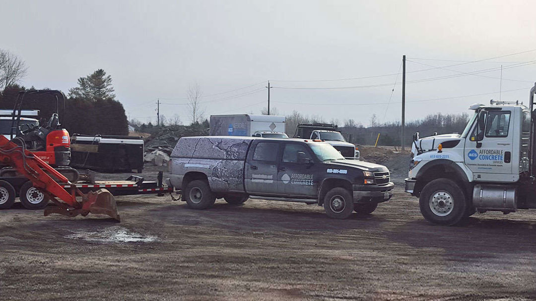 Truck and machinery at construction site